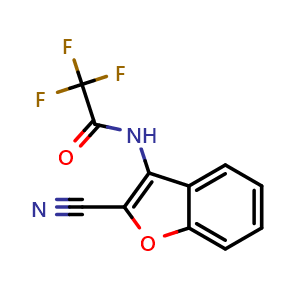 Chemical structure of N-(2-cyanobenzofuran-3-yl)-2,2,2-trifluoro-acetamide , CAS 2866217-99-2, AChemBlock AD244509