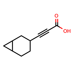 Chemical structure of 3-Norcaran-3-ylprop-2-ynoic acid , CAS 2022218-86-4, AChemBlock AD244514