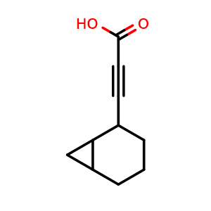 Chemical structure of 3-Norcaran-2-ylprop-2-ynoic acid , CAS 2028886-37-3, AChemBlock AD244516