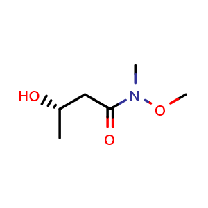 Chemical structure of (3S)-3-hydroxy-N-methoxy-N-methyl-butanamide , CAS 474825-97-3, AChemBlock AD244519