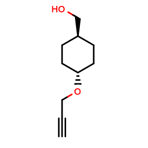 Chemical structure of trans-(4-prop-2-ynoxycyclohexyl)methanol , CAS 2810876-30-1, AChemBlock AD244525
