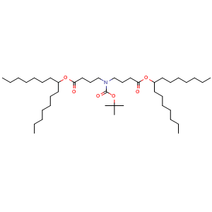 Chemical structure of 1-Heptyloctyl 4-[tert-Butoxycarbonyl-[4-(1-heptyloctoxy)-4-oxo-butyl]amino]butanoate , CAS 2714516-69-3, AChemBlock AD244530
