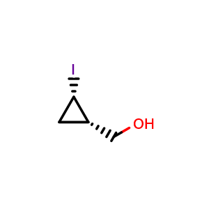 Chemical structure of [(1S,2S)-2-iodocyclopropyl]methanol , CAS 811473-77-5, AChemBlock AD244531
