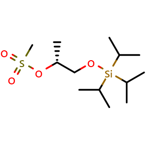 Chemical structure of [(1R)-1-methyl-2-triisopropylsilyloxy-ethyl] methanesulfonate , CAS 1137917-04-4, AChemBlock AD244534