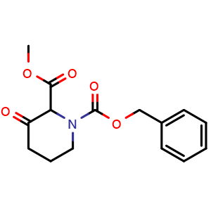 Chemical structure of O1-benzyl O2-methyl 3-oxopiperidine-1,2-dicarboxylate , CAS 99017-71-7, AChemBlock AD244535