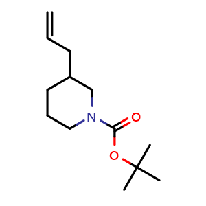 Chemical structure of tert-Butyl 3-allylpiperidine-1-carboxylate , CAS 952056-82-5, AChemBlock AD244574