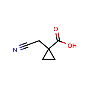 Chemical structure of 1-(Cyanomethyl)cyclopropanecarboxylic acid , CAS 1785081-65-3, AChemBlock AD244575