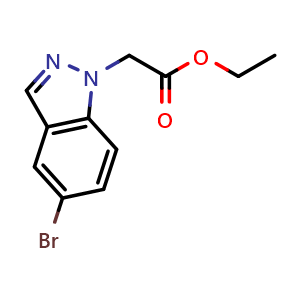 Chemical structure of Ethyl 2-(5-bromoindazol-1-yl)acetate , CAS 1809203-15-3, AChemBlock AD244580