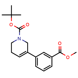 Chemical structure of tert-Butyl 5-(3-methoxycarbonylphenyl)-3,6-dihydro-2H-pyridine-1-carboxylate , CAS 2955551-55-8, AChemBlock AD244586