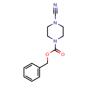 Chemical structure of Benzyl 4-cyanopiperazine-1-carboxylate , CAS 721450-32-4, AChemBlock AD244591