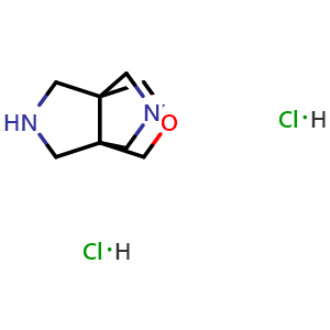 Chemical structure of Tetrahydro-1H,4H-3a,6a-(methanooxymethano)pyrrolo[3,4-c]pyrrole dihydrochloride , CAS 1241620-77-8, AChemBlock AD244601