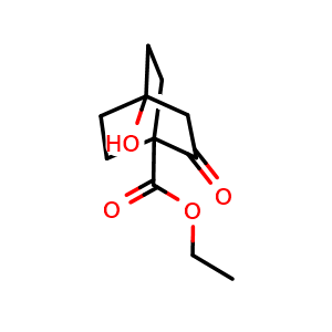 Chemical structure of Ethyl 4-hydroxy-2-oxo-bicyclo[2.2.2]octane-1-carboxylate , CAS 72948-76-6, AChemBlock AD244603