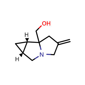 Chemical structure of [(1aR,6bS)-5-methylidene-octahydrocyclopropa[a]pyrrolizin-6a-yl]methanol , CAS 2916867-07-5, AChemBlock AD244605