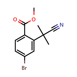 Chemical structure of Methyl 4-bromo-2-(2-cyano-2-propyl)benzoate , CAS 2680532-20-9, AChemBlock AD244659