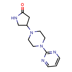 Chemical structure of 4-(4-(Pyrimidin-2-yl)piperazin-1-yl)pyrrolidin-2-one , AChemBlock AD244684