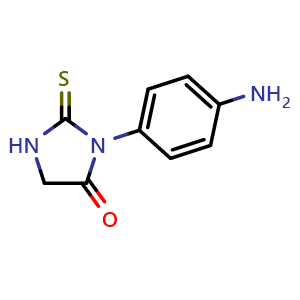 Chemical structure of 3-(4-Aminophenyl)-2-thioxoimidazolidin-4-one , CAS 770707-55-6, AChemBlock AD244685