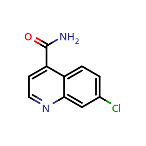 Chemical structure of 7-Chloroquinoline-4-carboxamide , CAS 13337-47-8, AChemBlock AD244687