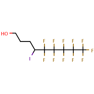 Chemical structure of 5,5,6,6,7,7,8,8,9,9,9-Undecafluoro-4-iodononan-1-ol , AChemBlock AD244693