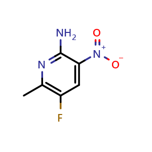 Chemical structure of 5-Fluoro-6-methyl-3-nitropyridin-2-amine , AChemBlock AD244694