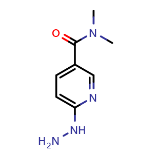 Chemical structure of 6-Hydrazinyl-N,N-dimethylpyridine-3-carboxamide , CAS 1250530-19-8, AChemBlock AD244715