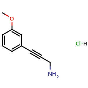 Chemical structure of 3-(3-Methoxyphenyl)prop-2-yn-1-amine hydrochloride , CAS 1439904-35-4, AChemBlock AD244717