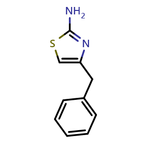 Chemical structure of 4-Benzyl-1,3-thiazol-2-amine , CAS 7496-56-2, AChemBlock AD244733