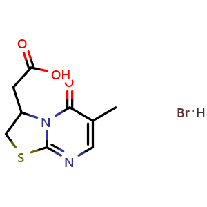 Chemical structure of 2-{6-Methyl-5-oxo-2H,3H,5H-[1,3]thiazolo[3,2-a]pyrimidin-3-yl}acetic acid hydrobromide , CAS 2411640-92-9, AChemBlock AD244736