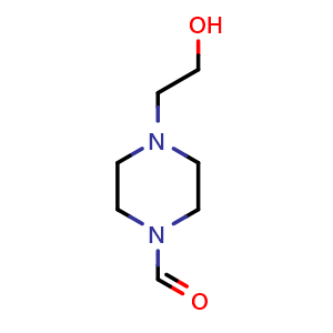 Chemical structure of 4-(2-Hydroxyethyl)piperazine-1-carbaldehyde , CAS 25209-64-7, AChemBlock AD244740