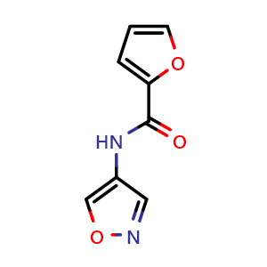 Chemical structure of N-(1,2-oxazol-4-yl)furan-2-carboxamide , CAS 1343614-10-7, AChemBlock AD244753