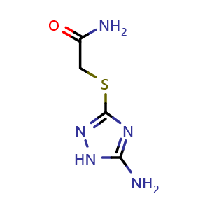 Chemical structure of 2-[(5-Amino-1H-1,2,4-triazol-3-yl)sulfanyl]acetamide , CAS 1094729-00-6, AChemBlock AD244756