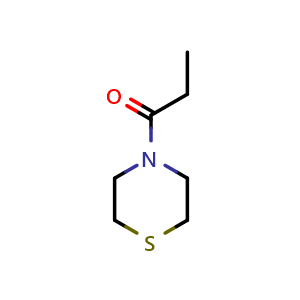 Chemical structure of 1-(thiomorpholin-4-yl)propan-1-one , CAS 1341918-63-5, AChemBlock AD244762