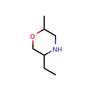 Chemical structure of 5-ethyl-2-methylmorpholine , CAS 743444-85-1, AChemBlock AD244763