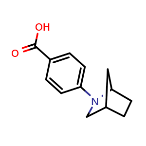 Chemical structure of 4-{2-Azabicyclo[2.2.1]heptan-2-yl}benzoic acid , CAS 1306037-29-5, AChemBlock AD244770