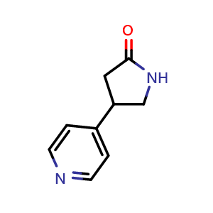 Chemical structure of 4-(pyridin-4-yl)pyrrolidin-2-one , CAS 1268132-89-3, AChemBlock AD244785
