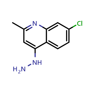 Chemical structure of 7-chloro-4-hydrazinyl-2-methylquinoline , CAS 97892-66-5, AChemBlock AD244792