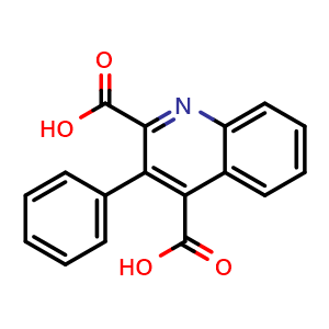 Chemical structure of 3-Phenylquinoline-2,4-dicarboxylic acid , CAS 19585-90-1, AChemBlock AD244793