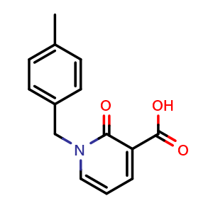 Chemical structure of 1-(4-Methylbenzyl)-2-oxo-1,2-dihydropyridine-3-carboxylic acid , CAS 66158-16-5, AChemBlock AD244808