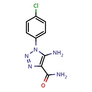 Chemical structure of 5-Amino-1-(4-chlorophenyl)-1H-1,2,3-triazole-4-carboxamide , CAS 99846-90-9, AChemBlock AD244810
