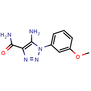 Chemical structure of 5-Amino-1-(3-methoxyphenyl)-1H-1,2,3-triazole-4-carboxamide , CAS 1105195-32-1, AChemBlock AD244811