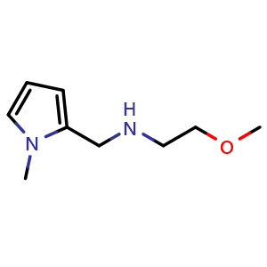 Chemical structure of (2-Methoxyethyl)[(1-methyl-1H-pyrrol-2-yl)methyl]amine , CAS 892579-27-0, AChemBlock AD244814