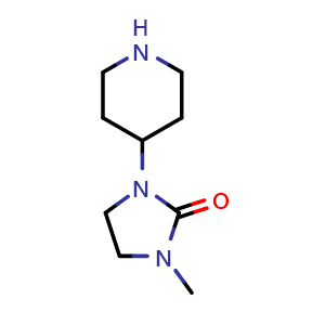 Chemical structure of 1-Methyl-3-(piperidin-4-yl)imidazolidin-2-one , CAS 52211-04-8, AChemBlock AD244843