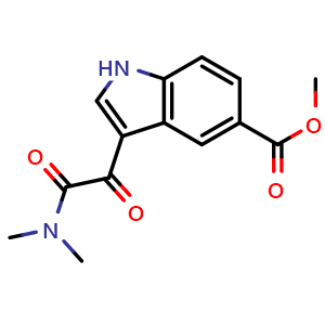 Chemical structure of Methyl 3-(2-(dimethylamino)-2-oxoacetyl)-1H-indole-5-carboxylate , CAS 1052181-84-6, AChemBlock AD244846