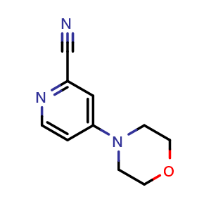 Chemical structure of 4-Morpholinopicolinonitrile , CAS 127680-90-4, AChemBlock AD244868