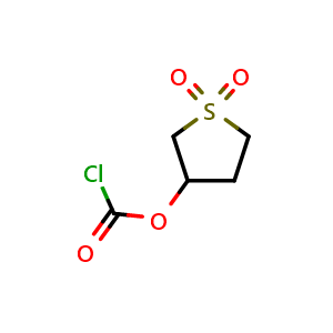 Chemical structure of 1,1-Dioxidotetrahydro-3-thienyl chloridocarbonate , CAS 77691-76-0, AChemBlock AD244877