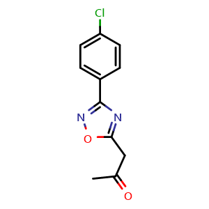 Chemical structure of 1-[3-(4-Chlorophenyl)-1,2,4-oxadiazol-5-yl]propan-2-one , CAS 286841-24-5, AChemBlock AD244910