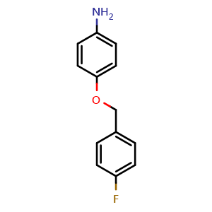 Chemical structure of {4-[(4-Fluorobenzyl)oxy]phenyl}amine , CAS 53234-85-8, AChemBlock AD244917