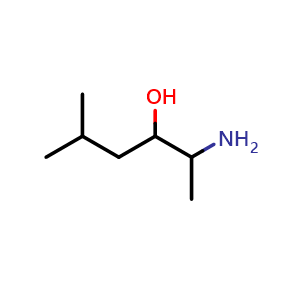 Chemical structure of 2-amino-5-methylhexan-3-ol , CAS 859770-75-5, AChemBlock AD244929