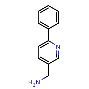 Chemical structure of (6-phenylpyridin-3-yl)methanamine , CAS 294648-38-7, AChemBlock AD244931
