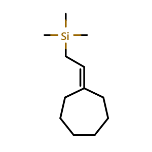 Chemical structure of (2-cycloheptylideneethyl)trimethylsilane , CAS 138061-12-8, AChemBlock AD244941