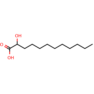 Chemical structure of 2-hydroxydodecanoic acid , CAS 2984-55-6, AChemBlock AD244949